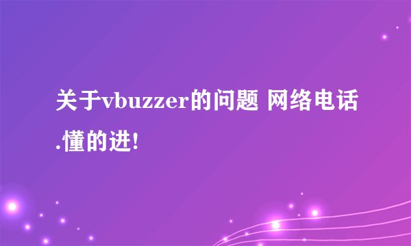 关于vbuzzer的问题 网络电话.懂的进!