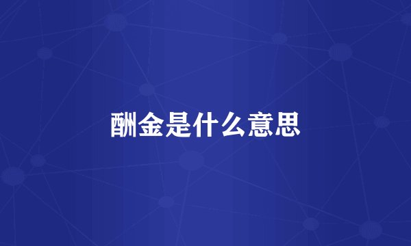 酬金是什么意思