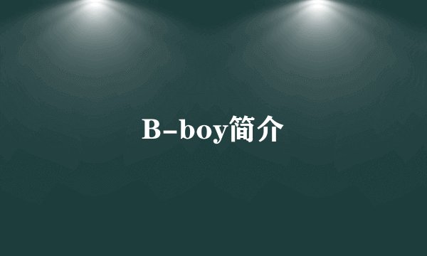 B-boy简介