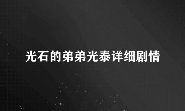 光石的弟弟光泰详细剧情