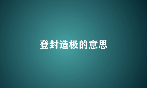 登封造极的意思