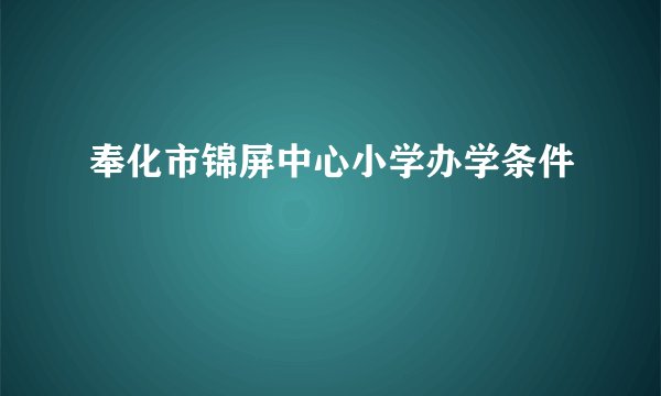 奉化市锦屏中心小学办学条件