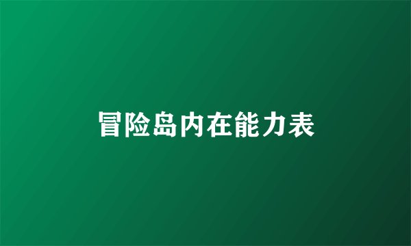 冒险岛内在能力表