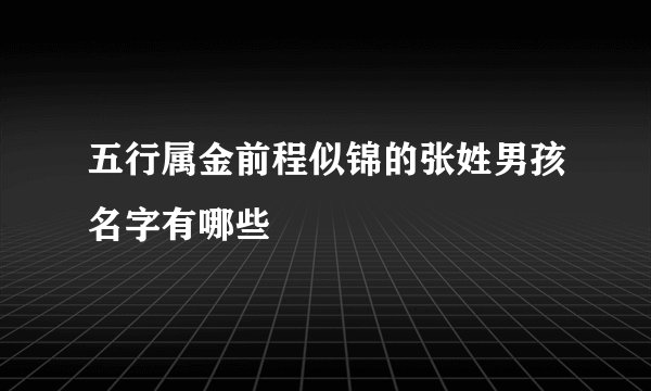 五行属金前程似锦的张姓男孩名字有哪些