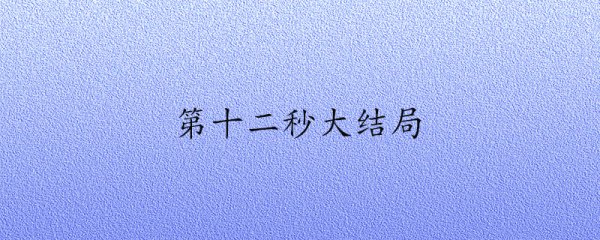 第十二秒大结局