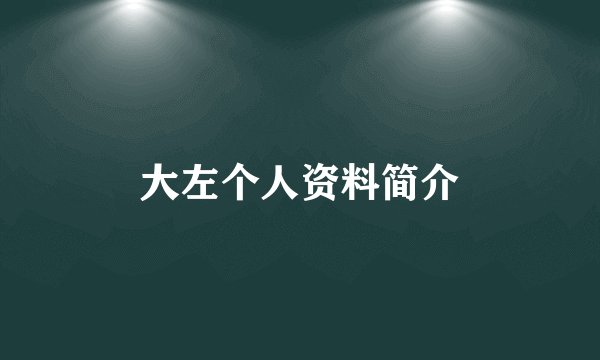 大左个人资料简介