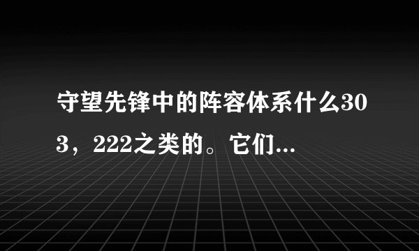 守望先锋中的阵容体系什么303，222之类的。它们为什么要叫这个名字啊？