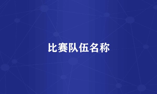比赛队伍名称