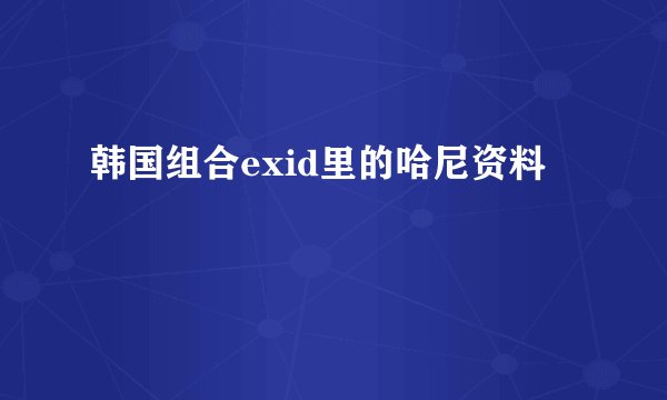 韩国组合exid里的哈尼资料