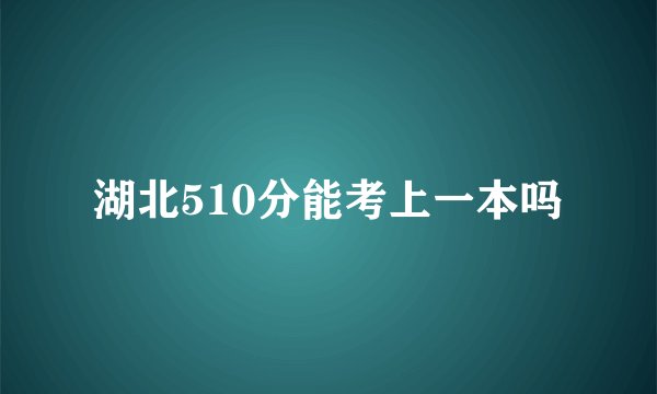 湖北510分能考上一本吗