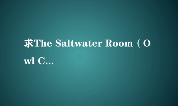 求The Saltwater Room（Owl City）歌词加翻译