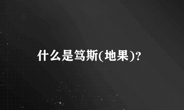 什么是笃斯(地果)？