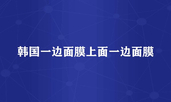 韩国一边面膜上面一边面膜