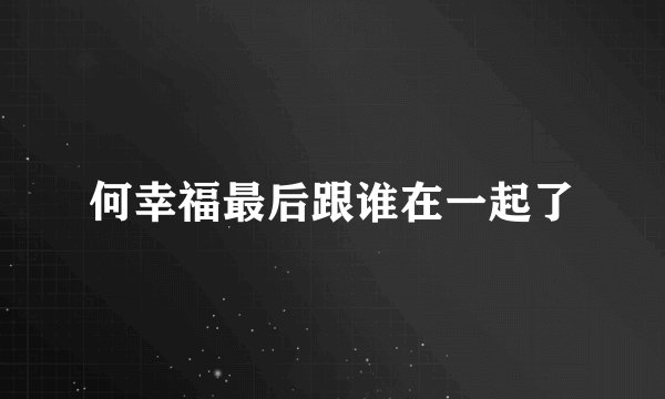 何幸福最后跟谁在一起了