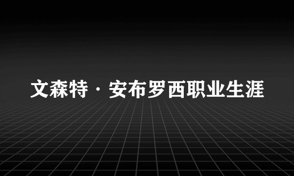 文森特·安布罗西职业生涯