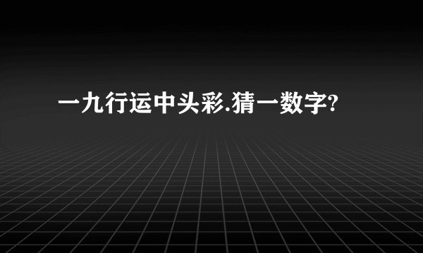 一九行运中头彩.猜一数字?