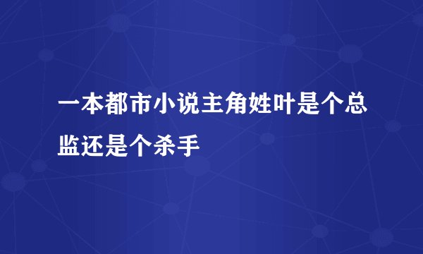 一本都市小说主角姓叶是个总监还是个杀手
