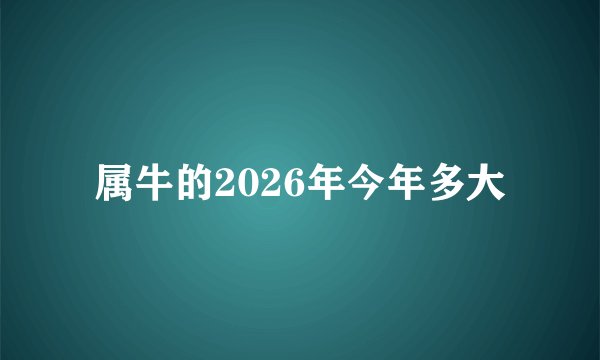 属牛的2026年今年多大