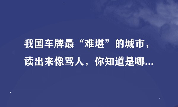 我国车牌最“难堪”的城市，读出来像骂人，你知道是哪座城市吗？