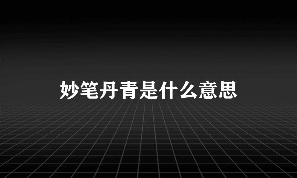妙笔丹青是什么意思