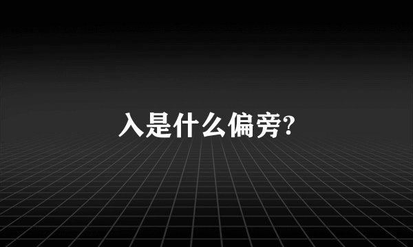 入是什么偏旁?