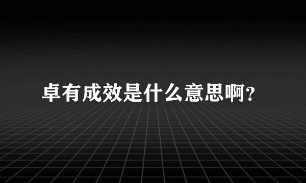 卓有成效是什么意思啊？