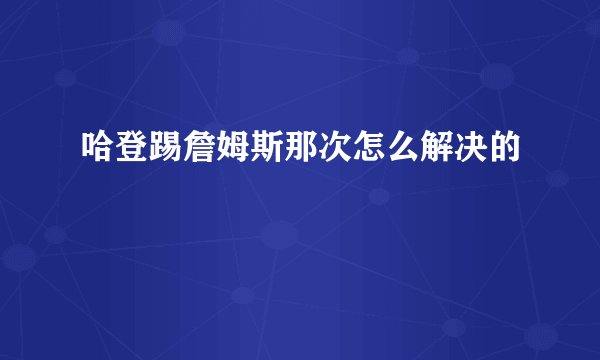 哈登踢詹姆斯那次怎么解决的