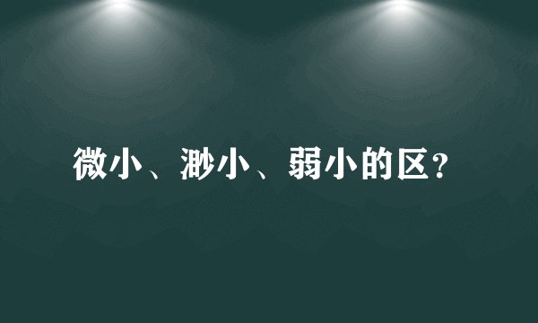 微小、渺小、弱小的区？