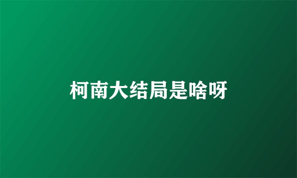 柯南大结局是啥呀
