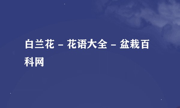 白兰花 - 花语大全 - 盆栽百科网