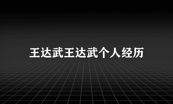 王达武王达武个人经历