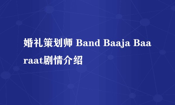 婚礼策划师 Band Baaja Baaraat剧情介绍