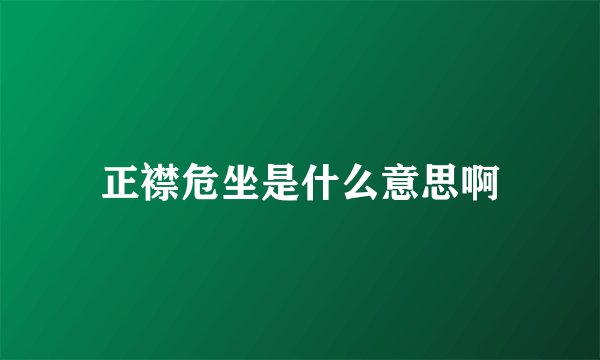 正襟危坐是什么意思啊