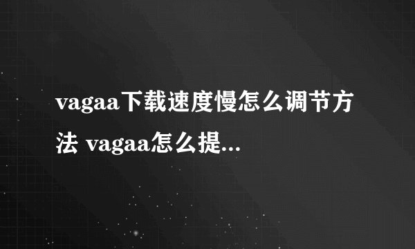 vagaa下载速度慢怎么调节方法 vagaa怎么提高下载速度技巧