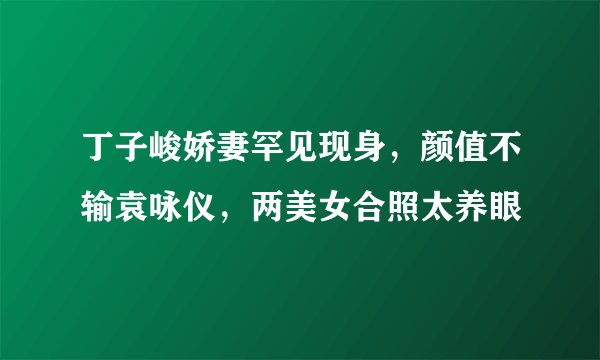 丁子峻娇妻罕见现身，颜值不输袁咏仪，两美女合照太养眼