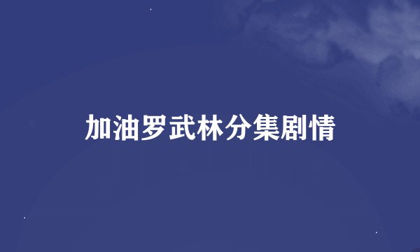 加油罗武林分集剧情