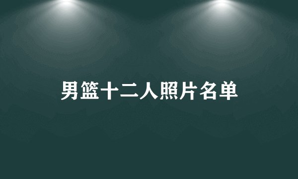 男篮十二人照片名单