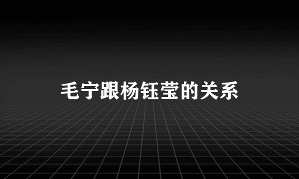 毛宁跟杨钰莹的关系