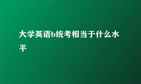 大学英语b统考相当于什么水平