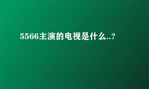 5566主演的电视是什么..?