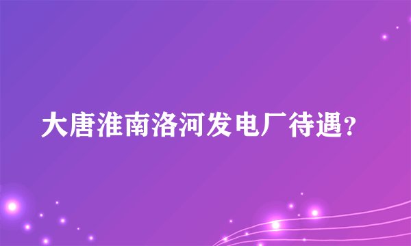 大唐淮南洛河发电厂待遇？