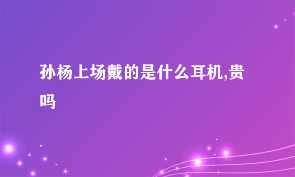 孙杨上场戴的是什么耳机,贵吗