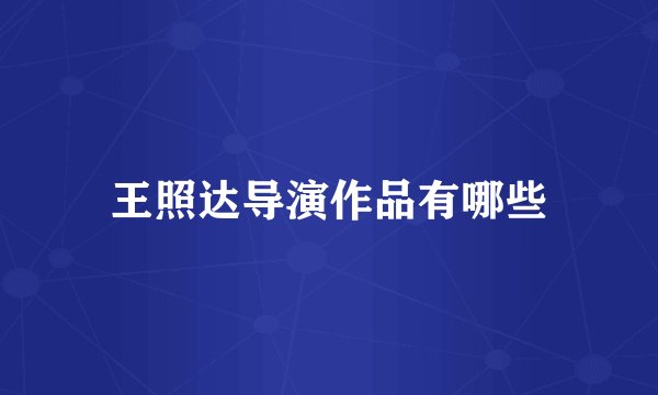 王照达导演作品有哪些