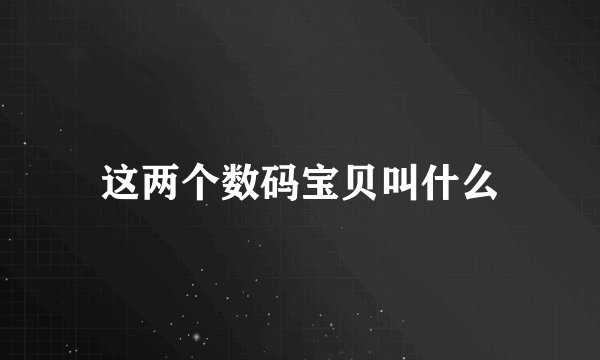 这两个数码宝贝叫什么
