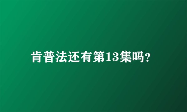 肯普法还有第13集吗？