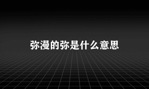 弥漫的弥是什么意思