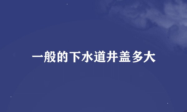 一般的下水道井盖多大