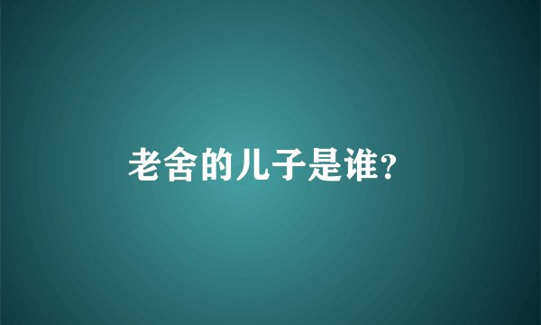老舍的儿子是谁？
