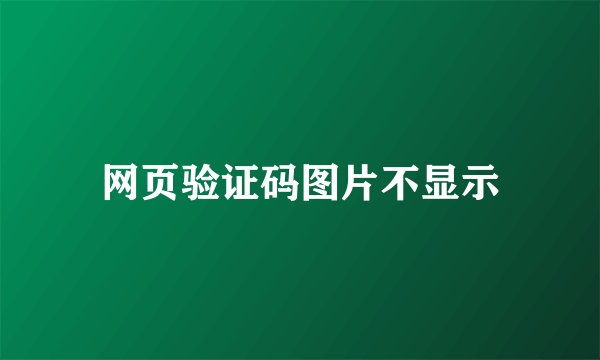 网页验证码图片不显示