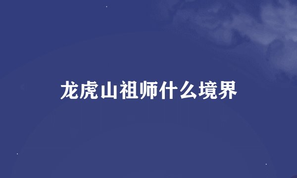 龙虎山祖师什么境界
